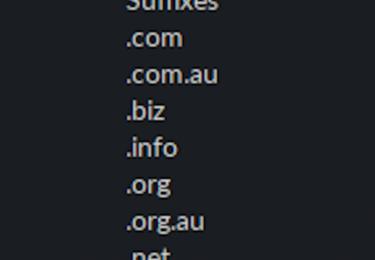 Domain suffixes