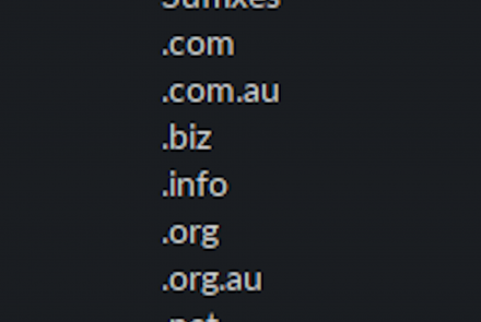 Domain suffixes
